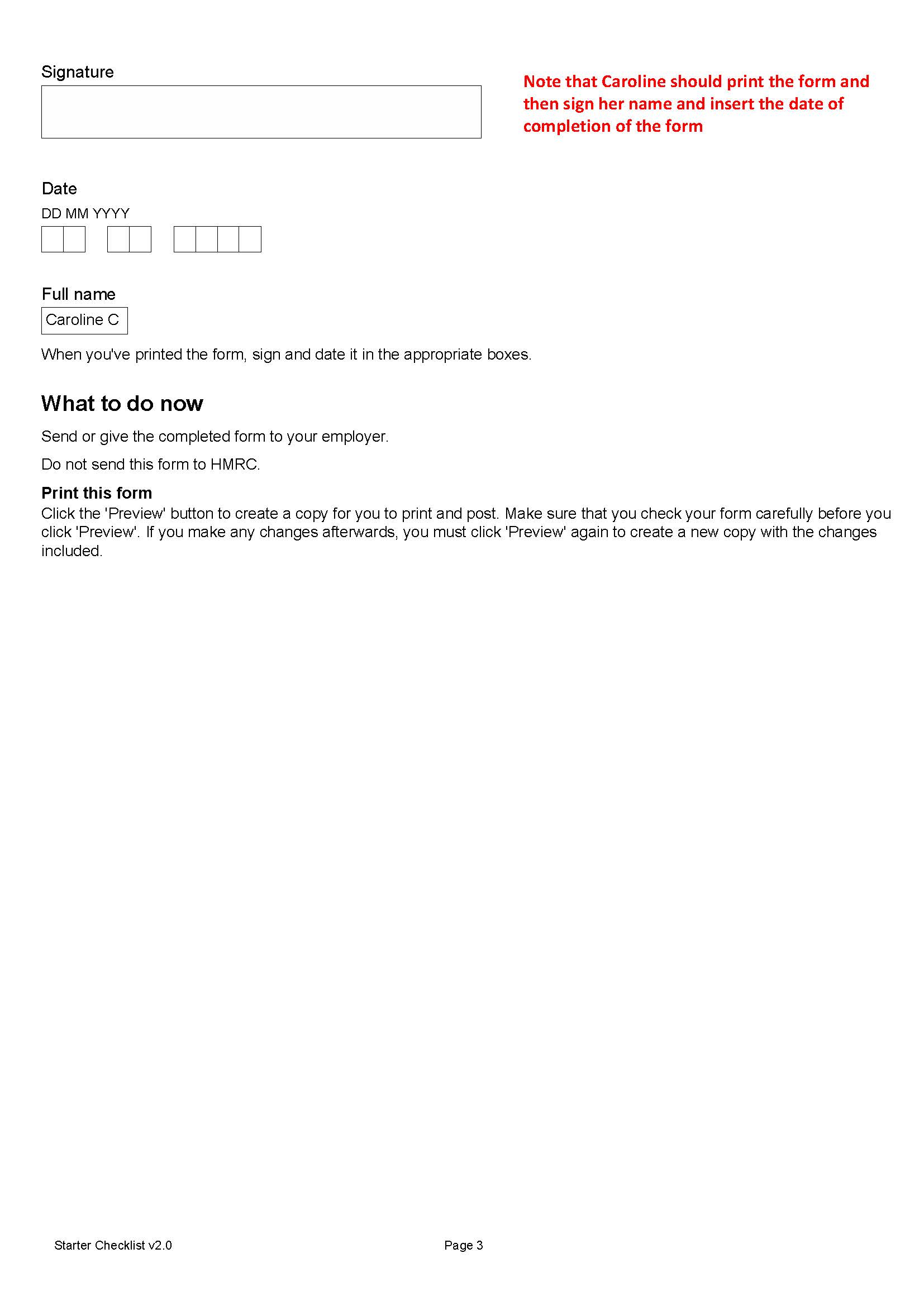 Pay As You Earn (PAYE) form starter checklist Low Tax